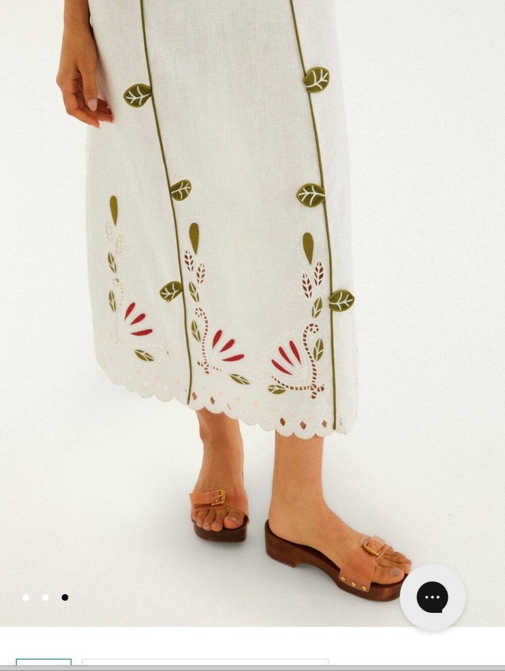 Farm Rio Off-White Tulip Richelieu Embroidered Mididress - Picture 2 of 4